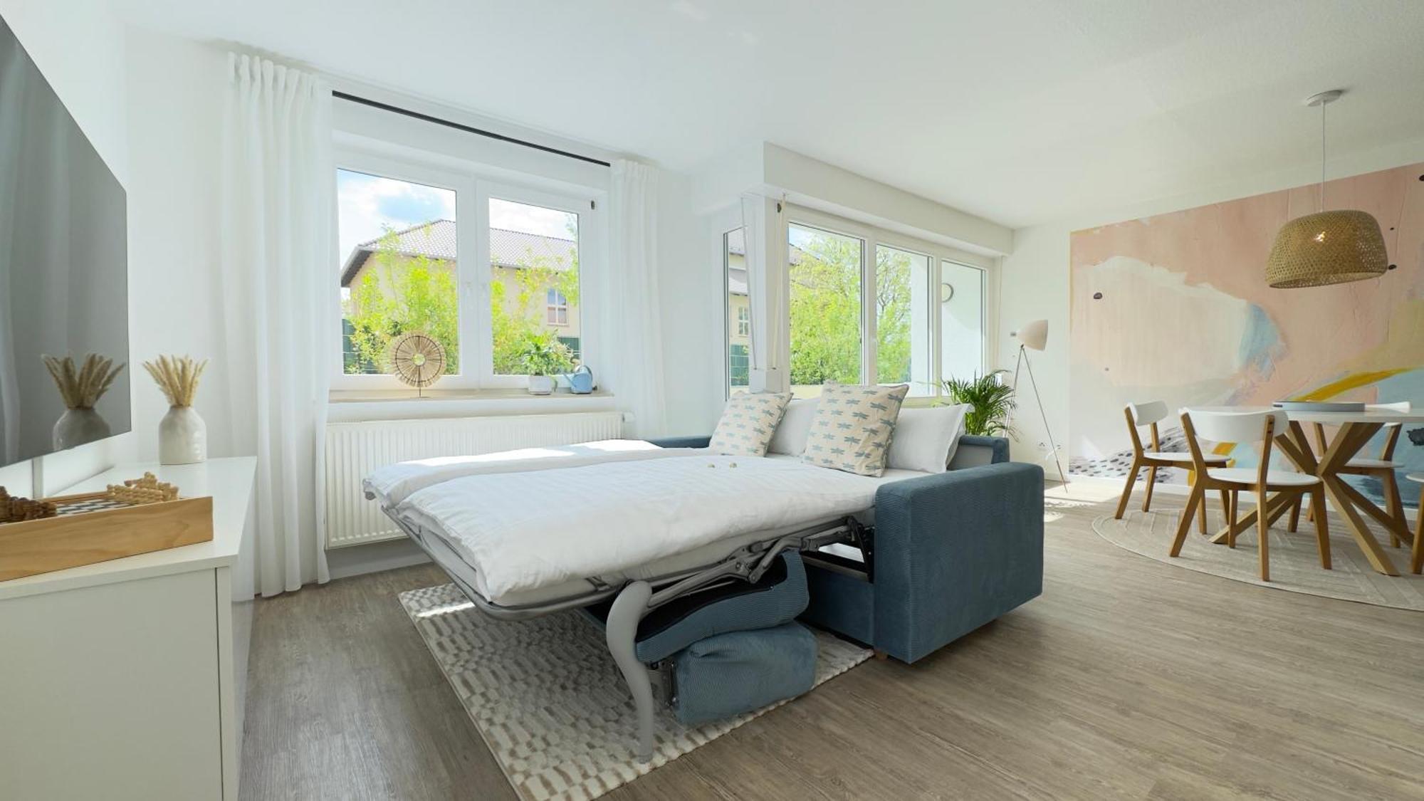 Fewo Am Park - 4P, Boxspringbett, Balkon, Smarttv, Gesundbrunnen, Familienfreundlich Halle  Esterno foto